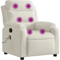 vidaXL Massagestoel verstelbaar fluweel crèmekleurig