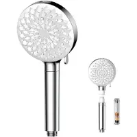 BOTC Douchekop met Hoge druk en Filter - Model: T018 - douchekop regendouche - 7 Sproeistanden - Waterbesparende - Zilver