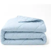 HappyBed Dekbed zonder overtrek 140x200 - 100% Katoen - Wasbaar Zomerdekbed - Bedrukt dekbed zonder hoes - Hoesloos Dekbed - Eenpersoonsdekbed - Light Blue