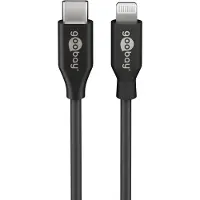 Goobay USB-C naar Lightning-USB-C oplaadkabel zwart (1 meter, 123accu huismerk)