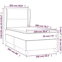 vidaXL Boxspringbed met matras, blauw, 100x200 cm, met stoffen bekleding
