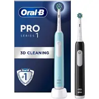 Oral-B | Elektrische tandenborstel | Pro Series 1 Duo | Oplaadbaar | Voor volwassenen | Aantal borstels: 2 | Aantal poetsstanden: 3 | Blauw/Zwart
