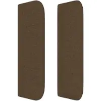 vidaXL Hoofdbord met randen 203x16x78/88 cm stof donkerbruin