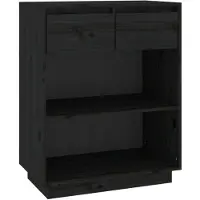 vidaXL Wandkast 60x34x75 cm massief grenenhout zwart
