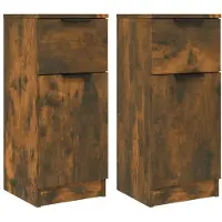 vidaXL Dressoirs 2 st 30x30x70 cm bewerkt hout gerookt eikenkleurig