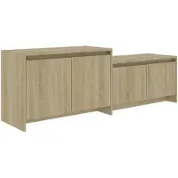 vidaXL Tv-meubel 146,5x35x50 cm bewerkt hout sonoma eikenkleurig