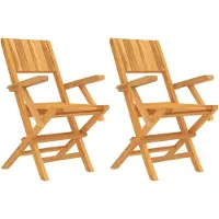 vidaXL Klapstoelen, 2 stuks, 55 x 61 x 90 cm, massief teakhout