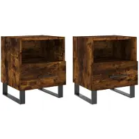 vidaXL Nachtkastjes 2 st 40x35x47,5 cm bewerkt hout gerookt eikenkleur