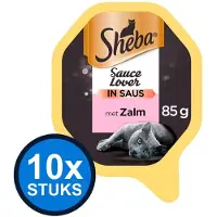 Sheba 10x - Sauce Lover Zalm in Saus - Kattenvoer Natvoer - 85 g