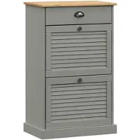 vidaXL Schoenenkast VIGO 60x35x96 cm massief grenenhout grijs