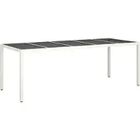vidaXL Tuintafel 250x100x75 cm poly rattan en gehard glas wit