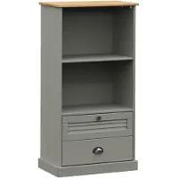 vidaXL Boekenkast VIGO 60x35x114,5 cm massief grenenhout grijs