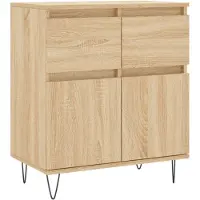vidaXL Dressoir 60x35x70 cm bewerkt hout sonoma eikenkleurig