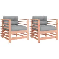 vidaXL Tuinstoelen 2 st met kussens massief douglashout