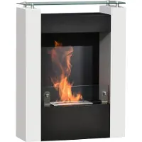 HOMCOM Ethanol Haard - Staal - 60x20x79cm -Wit