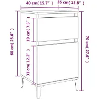 vidaXL Nachtkastje 40x35x70 cm wit