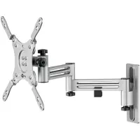 Goobay 71989 Basic TV-wandhouder Caravan FULLMOTION (M), zilver - Beugel voor televisies van 13 tot 43 inch (33 – 109 cm), max. 15 kg, volledig verstelbaar: kantelbaar, draaibaar, tot 3