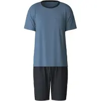 Calida Pyjama kort 'Relax Essentials' blauw gemêleerd