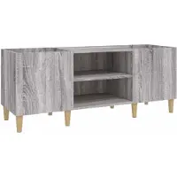 vidaXL Platenkast 121x38x48 cm bewerkt hout grijs sonoma eikenkleurig