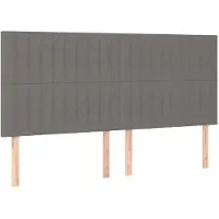 vidaXL Hoofdbord donkergrijs 180x5x118/128 cm Stof
