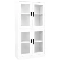 vidaXL Kantoorkast 90x40x180 cm staal en gehard glas wit
