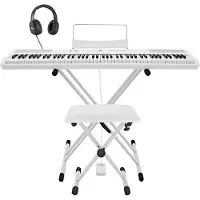 Gear4Music SDP-2 Stage Piano by Stand Pack White