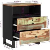 vidaXL Nachtkastje 50x33x62 cm massief gerecycled hout en bewerkt hout