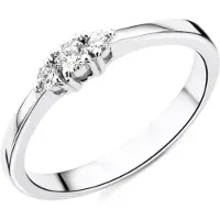 Diamant L'Eternel Ring 'Trilogie-Ring aus 750 Weißgold mit 0.15 Karat Diamant' zilver