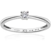 Diamant L'Eternel Ring 'Ring aus 375 Weißgold mit 0.1 Karat Diamant' zilver