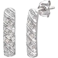 Diamant L'Eternel Oorbellen 'Ohrringe aus 375 Weißgold mit 0.05 Karat Diamant' zilver