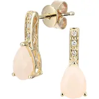 Diamant L'Eternel Oorbellen 'Ohrhänger aus 375 Gelbgold mit Diamant mit Opal' goud