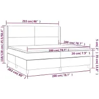 vidaXL Boxspring met matras stof blauw 200x200 cm