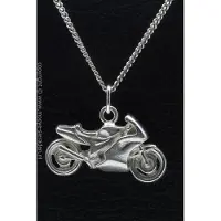 MOOYE ® - Collectie Zilveren Japanner racer vlak ketting hanger