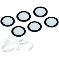 Hera FR-55 LED set van 6 spots met trafo 24V zwart