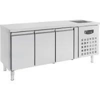 CombiSteel Professionele Koelwerkbank Spoelbak | 3 Deuren | Standard Line | RVS | | 7450.0215 | Horeca
