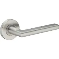 Intergriff Deurkruk (2x) Stella rond 12,5mm haaks op rozet geborsteld RVS | RVS deurklinken