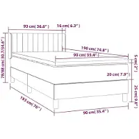 vidaXL Boxspring met matras fluweel donkerblauw 90x190 cm