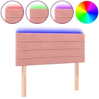 vidaXL Hoofdbord LED 100x5x78/88 cm fluweel roze