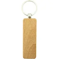 Combicraft Blanco houten sleutelhanger rechthoek 80x27mm - verpakking 25 stuks