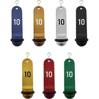 Combicraft Big Classic Groen aluminium hotel sleutelhanger met witte gravering 1 t/m 10 - 105 x 30 mm