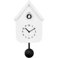 Nextime Wandklok, 21,5x41,5 cm, met slinger en geluid, wit, modern design