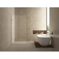 Wiesbaden Less inloopdouche 600 x 2000 x 8 mm nano helder glas/geborsteld messing