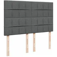 vidaXL Boxspring met matras stof donkergrijs 140x190 cm