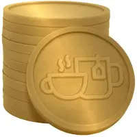 Combicraft reliëfmunten koffie/thee goud Ø29mm - 250 stuks