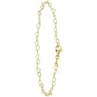 Lucardi Dames Armband hartschakel - Echt Zilver - Armband - Cadeau - 19 cm - Goudkleurig