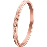Lucardi Meisjes Bangle met plating - Ovaal - Kristal - Cadeau - Staal - Rosékleurig