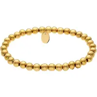 Lucardi - Dames Stalen goldplated kralenarmband voor dames - Armband - Staal - Goudkleurig - 16 cm