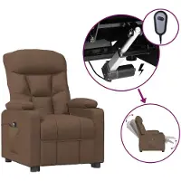 vidaXL Fauteuil verstelbaar elektrisch stof bruin