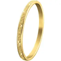 Lucardi Meisjes Bangle met plating - Ovaal - Kristal - Cadeau - Staal - Goudkleurig