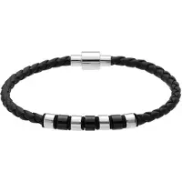 Lucardi Armband 'Statement' zwart / zilver